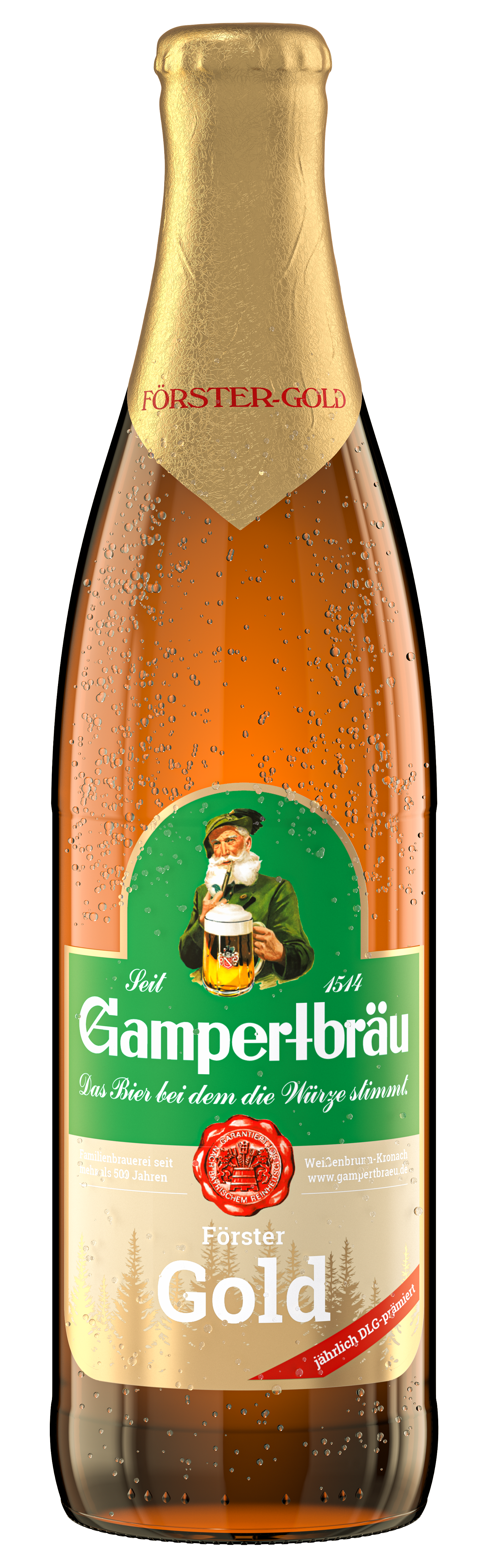 Rendering Bier Gampertbräu Gold