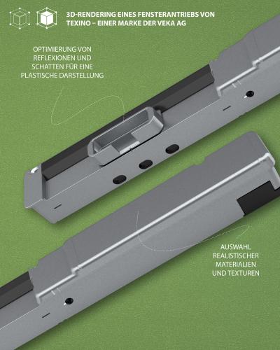 3D-Rendering Fensterantrieb TEXINO