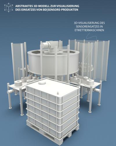 Abstrahiertes 3D-Modell