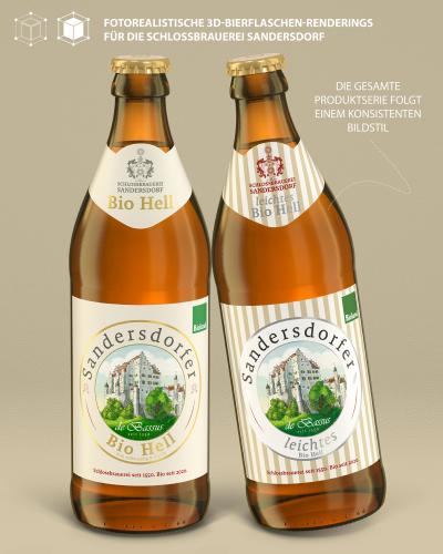 3D-Bierflaschen-Renderings
