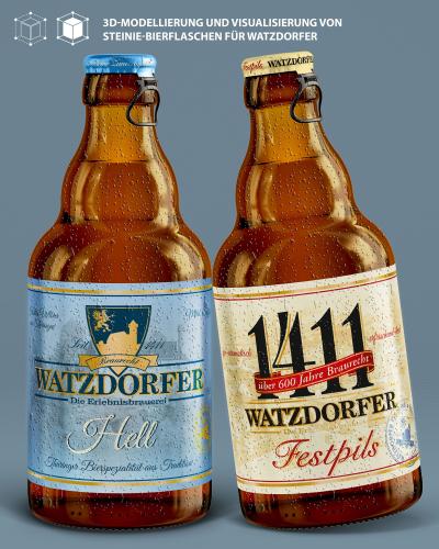 Visualisierung von Steinie-Bierflaschen