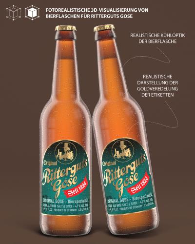 3D-Visualisierung von Bierflaschen