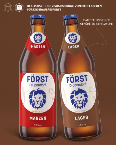 3D-Visualisierung von Bierflaschen