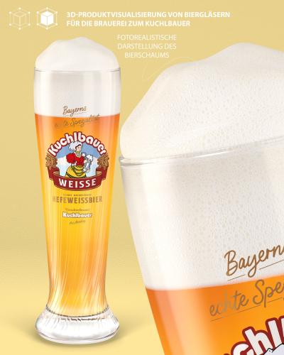 3D-Produktvisualisierung von Biergläsern