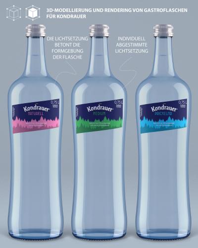 Rendering von Gastroflaschen
