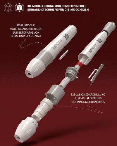 Produktrendering Stechhilfe